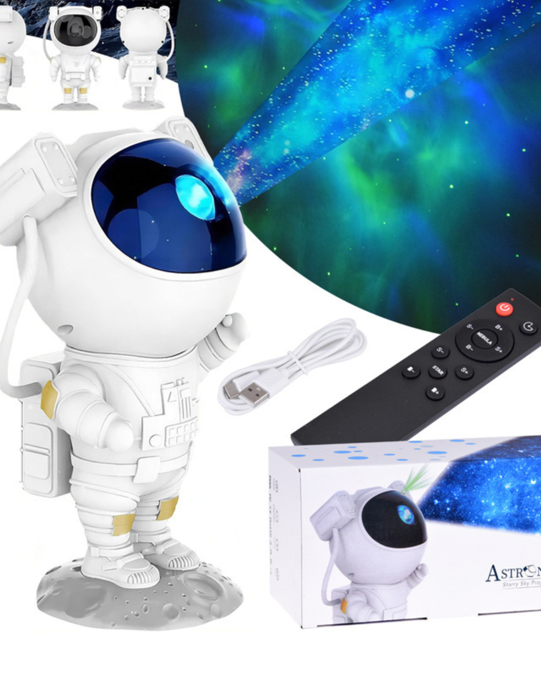 Galaxy Astronaut – LED projektor zvezdanog neba (23 cm, višebojni efekti)